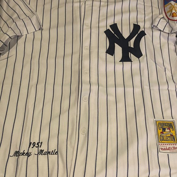 MITCHELL and NESS 1951 NY YANKEES MICKEY MANTLE Men's JERSEY Sz M,L,XL,2X,3X NWT - Picture 5 of 6